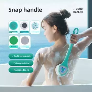 Автоматическая водонепроницаемая электрическая массажная щетка для спины с длинной ручкой 5-в-1