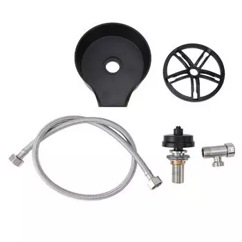 Автоматическая вращающаяся мойка для стаканов Эффективная очистка G1/2 Мойка для чашек для раковины для KTV Бара Магазина молочного чая EU Plug 3/8 Soft Hose Tee чёрный