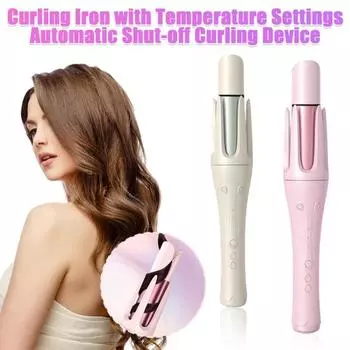 Автоматическая вращающаяся плойка для завивки волос 1,25 дюйма, турмалиновая плойка для завивки волос, быстро нагревающаяся плойка для завивки волос, защита от ожогов, укладка волос Rizador UK жёлтый