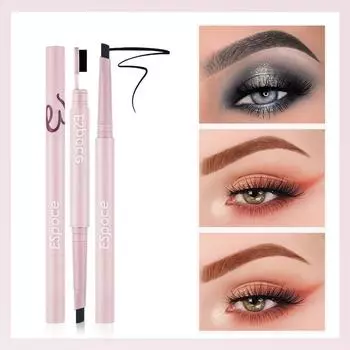 Автоматически вращающийся карандаш для бровей, треугольный двусторонний карандаш для бровей, долговечный, не размазывающийся карандаш для бровей с кистью 01#