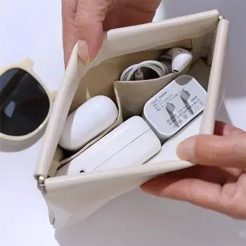 Автоматически закрывается, проводные наушники, сумка для переноски, сумка для хранения кабеля передачи данных, зарядное устройство, мини-портативная цифровая сумка, сумка-органайзер белый