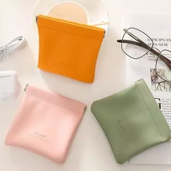 Автоматически закрывающийся чехол для губной помады, кожаный органайзер для кабеля, герметичный органайзер для монет, ключей, сумка для хранения ювелирных изделий, наушников зелёный