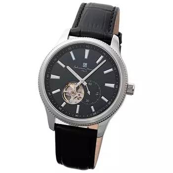 Автоматические аналоговые кожаные с крестом SSBK [Salvatore Marra] наручные часы, модные, мужской ремешок, белый, [предмет]