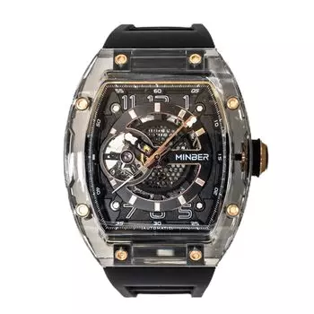 Автоматические часы Автоматические повседневные деловые спортивные легкие водонепроницаемые черные [MINBER] мужские M9027G-BK чёрный