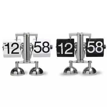 Автоматические часы с переворачиванием страниц, нержавеющая сталь, двойные ножки, маленькие весы, настольные часы с откидной крышкой, винтажные чёрный