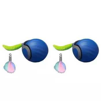 Автоматические игрушки для кошек, мяч, две скорости регулировки, аксессуары для игр для кошек (синий)