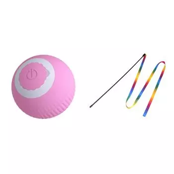 Автоматические игрушки-мячи ABS Самовращающийся мяч для игры с котятами и собаками (розовый) Хайсс