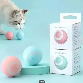 Автоматические катящиеся аксессуары для домашних животных 1 шт., игрушка для кошек, забавные игрушки для домашних животных, умный электрический мяч, интерактивный для игр в помещении, ювелирные изделия синий