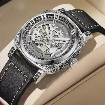 Автоматические механические мужские часы Duke of Lorraine: Модный, деловой дизайн с полостью