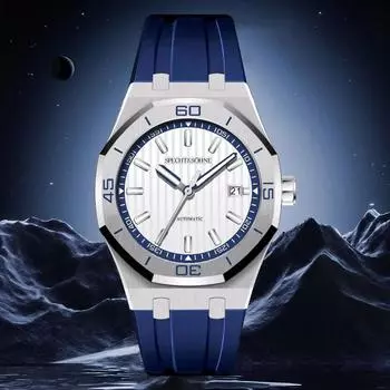 Автоматические мужские часы 40 мм, Япония Miyota 8215 Movt, спортивные наручные часы с сапфировым резиновым ремешком, 50 м, водонепроницаемые Japan-Miyota-8215