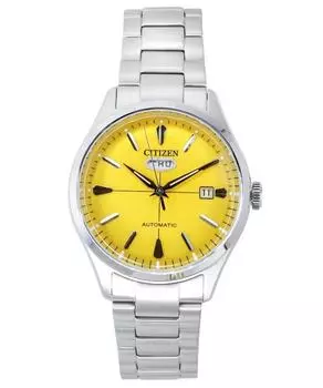Автоматические мужские часы Citizen C7 из нержавеющей стали с желтым циферблатом NH8391-51Z жёлтый