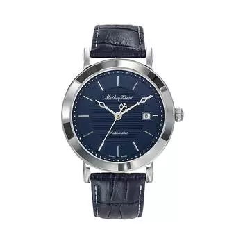Автоматические мужские часы Mathey-Tissot City с кожаным ремешком и синим циферблатом HB611251ATABU синий