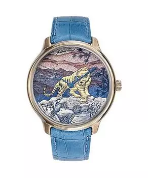 Автоматические мужские часы Mathey-Tissot Edmond Limited Edition с многоцветным циферблатом 3D Tiger ручной работы H1886TP ручной работы разноцветный