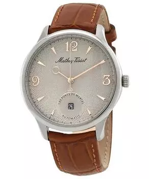 Автоматические мужские часы Mathey-Tissot Edmond Limited Edition с кожаным ремешком и серебряным циферблатом AC1886CIA серебряный