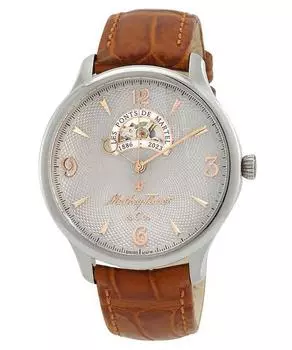 Автоматические мужские часы Mathey-Tissot Edmond Limited Edition с кожаным ремешком и открытым сердцем, серебряный циферблат MC1886CIA серебряный