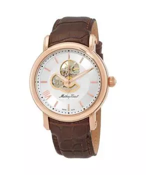 Автоматические мужские часы Mathey-Tissot Skeleton из натуральной кожи с белым циферблатом H7053PI белый