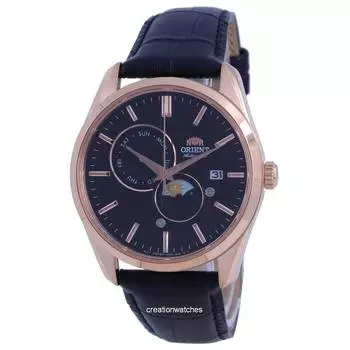 Автоматические мужские часы Orient Classic Sun Moon Gen с черным циферблатом RA-AK0309B10B чёрный