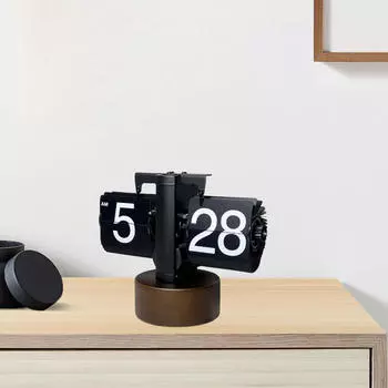 Автоматические перекидные часы, цифровые ретро-настольные автоматические переворачивающиеся часы для отеля чёрный