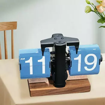 Автоматические перекидные часы с цифровым большим дисплеем для офисного стола для работы чёрный