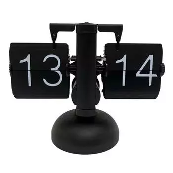 Автоматические перекидные цифровые часы, 24-часовой стол, поворотная страница из нержавеющей стали чёрный