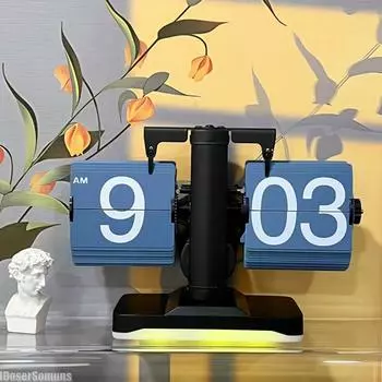 Автоматические перелистывающие часы в европейском стиле, ретро-настольные часы для гостиной, маленькие балансировочные механические перелистывающие часы, домашний декор