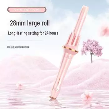 Автоматические щипцы для завивки с отрицательными ионами — крупные волны и кудри, безопасны для волос женщин. розовый