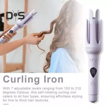 Автоматические щипцы для завивки волос 7, регулируемая температура, быстрый нагрев, 32 мм, бигуди для волос, отрицательные ионы, керамическая электрическая палочка для завивки, женские инструменты для укладки волос фиолетовый