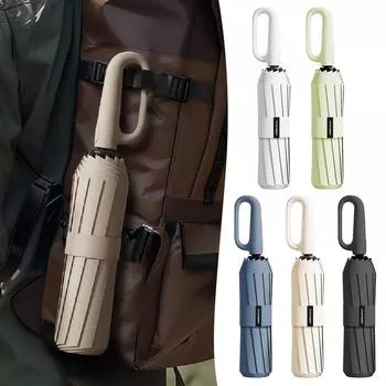 Автоматические складные зонты с пряжкой из колец, солнцезащитные зонты высокой плотности для путешествий на открытом воздухе зелёный