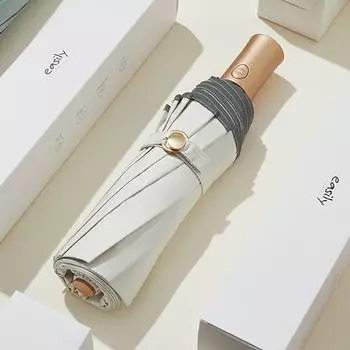 Автоматические солнцезащитные зонты для женщин, анти-УФ-зонт для девочек, красочный безопасный светоотражающий зонт для гольфа, уличный зонт 10K белый