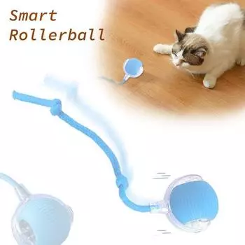 Автоматические умные игрушки для кошек, перезаряжаемые, быстро катящиеся электрические игрушки для кошек, имитирующие хвост мыши, для игр в помещении синий