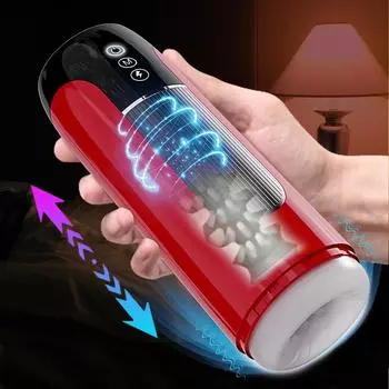 Автоматический 7-канальный силиконовый 3D вагинальный вибратор для мужской мастурбации, телескопическая чашка для орального секса, горячая и холодная, чередующаяся СПА, секс-игрушки для взрослых