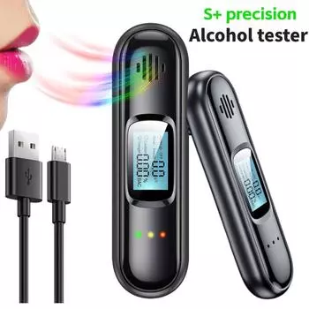 Автоматический алкотестер Электронный алкотестер со светодиодным дисплеем Портативный перезаряжаемый тест на вождение в нетрезвом виде Алкотестер Инструмент