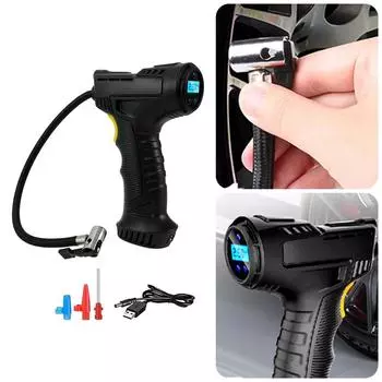 Автоматический беспроводной цифровой автомобильный насос для накачивания шин с ЖК-дисплеем, ручной воздушный компрессор