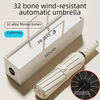 Автоматический большой складной зонт двойного назначения - большой, портативный для солнца и дождя, высококачественный дизайн для женщин Same as described above