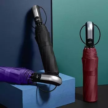 Автоматический большой складной зонт, тройной зонт, креативный мужской зонт с козырьком 60Cm * 10 bone