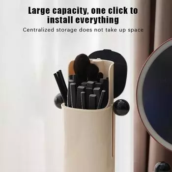 Автоматический держатель для кистей для макияжа, креативный ящик для хранения карандашей для бровей, пыленепроницаемый водонепроницаемый органайзер красный