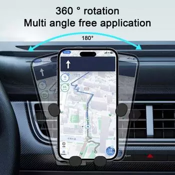 Автоматический держатель для телефона с зажимом, высокая устойчивость, вращение на 360 градусов, универсальное крепление для мобильного телефона, держатель для телефона на вентиляционном отверстии жёлтый