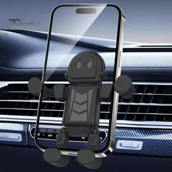 Автоматический держатель для телефона с зажимом, высокая устойчивость, вращение на 360 градусов, универсальное крепление для мобильного телефона, держатель для телефона на вентиляционном отверстии чёрный