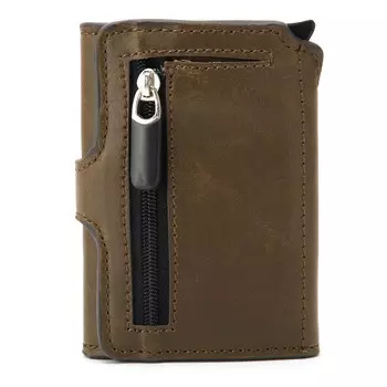 Автоматический держатель для визитных карточек Anti-Degaussing, чехол для кредитных карт, подарочная сумка(Кофе х 59#) кофейный