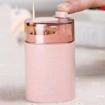 Автоматический держатель для зубочисток, контейнер для пшеничной соломы, бытовой стол, ящик для хранения зубочисток синий