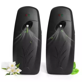 Автоматический диспенсер для освежителя воздуха, 2 шт. в упаковке, настенный или отдельно стоящий, установка интервального распыления для домашнего и коммерческого использования чёрный