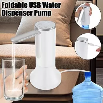 Автоматический диспенсер для питьевой воды, электрический 5 В, портативный складной насос для бутилированной воды, мини-умный экстрактор, перезаряжаемый через USB для 4,5–18,5 л White