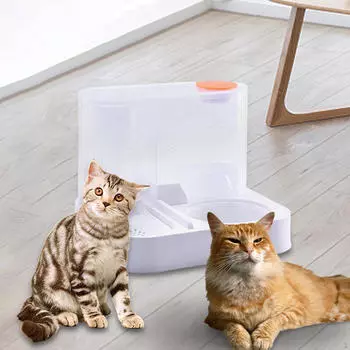 Автоматический дозатор корма и воды для кошек, гравитационная кормушка, дозатор сухих кормов для домашних животных basic