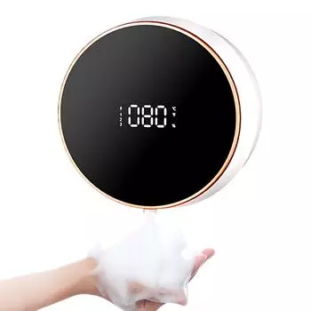 Автоматический дозатор мыла для рук с пеной, бесконтактный, настенный, без сверления, 300 мл, 3 уровня, регулируемый, для ванной, кухни, прачечной 300ML чёрный