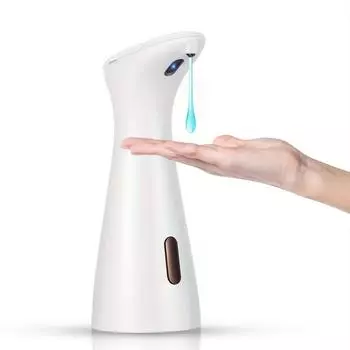 Автоматический дозатор мыла No Touch объемом 6,76 унций — работает от батареек, инфракрасная индукция, без латекса, идеально подходит для ванной комнаты и кухни белый