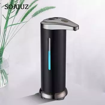 Автоматический дозатор мыла с бесконтактным датчиком движения и водонепроницаемым основанием серебряный