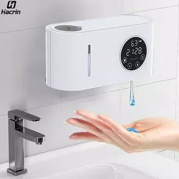 Автоматический дозатор жидкого мыла для ванной комнаты, кухни, настенный дозатор жидкого мыла и шампуня, бесконтактный дозатор для мытья рук белый