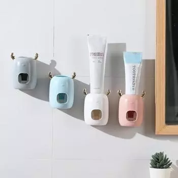 Автоматический дозатор зубной пасты, держатель зубной щетки с защитой от пыли, настенное крепление, набор аксессуаров для ванной комнаты