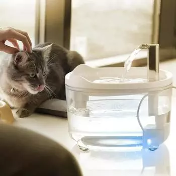 Автоматический фильтр для кошек, поилка с бесшумным насосом, миска для поения собак, диспенсер для воды для домашних животных Blue without Light