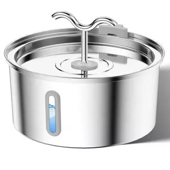 Автоматический фонтан для кошек, 3,2 л, поилка для воды для домашних животных из нержавеющей стали, диспенсер для воды для собак с окном уровня, подходит для нескольких домашних животных